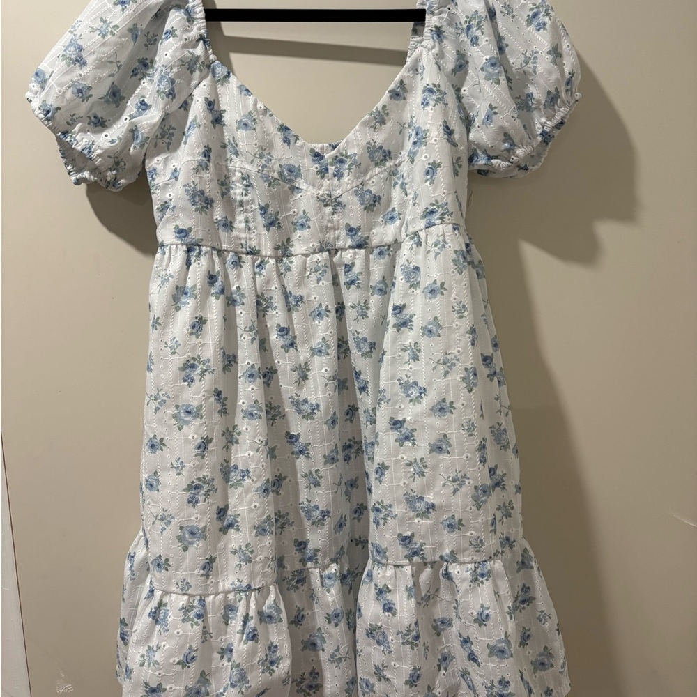 Altar'd State Blue and White Floral Kids Dress